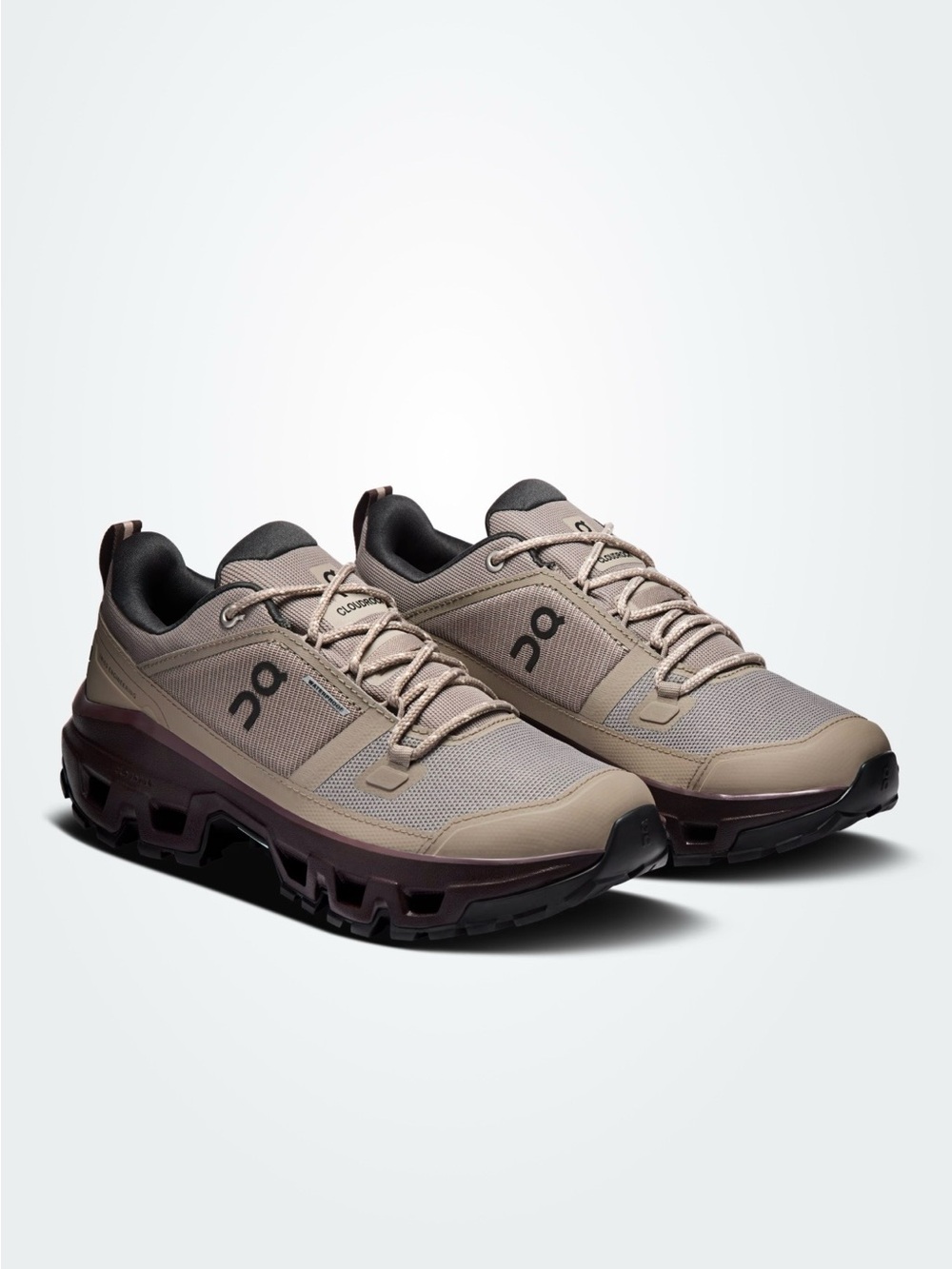 On Cloudrock Low Waterproof in Taupe and Black
